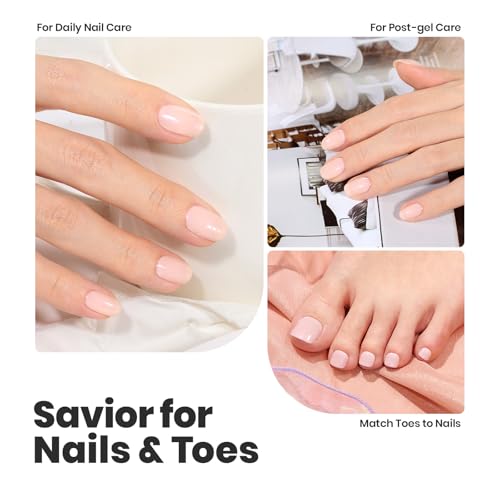 Beetles Incognito Nail Strengthener & Growth Concealer - Pink White Gel Polish - 2-in-1 Nail Care
