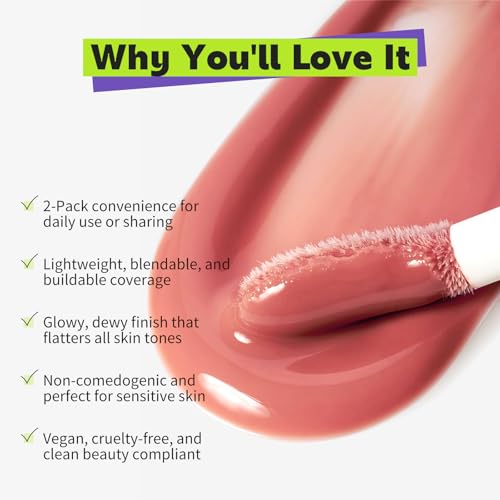 Glam Code Liquid Blush - Dewy Glow Cheek & Lip Makeup, 2 Pack