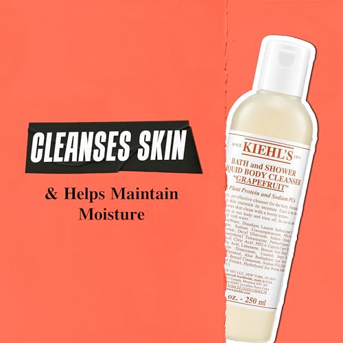 Kiehl's Grapefruit Liquid Body Cleanser, Gentle and Refreshing Foaming Body Wash, Aromatic Bath and Shower Experience, Maintains Moisture, Smooths Skin, Conditions, and Hydrates
