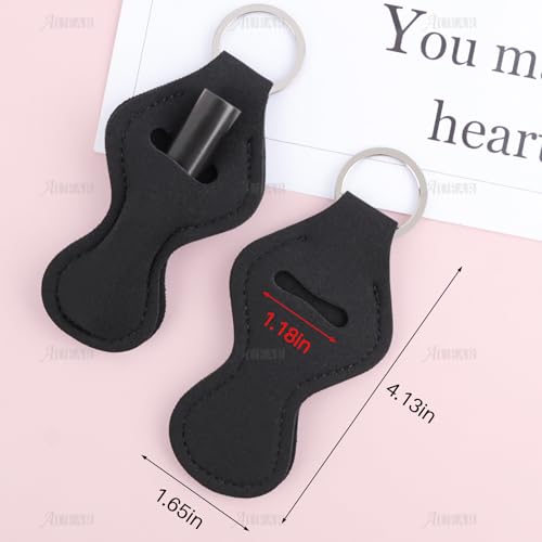 Lip Balm Holder Keychain 10 Pack - Black ChapStick Holders