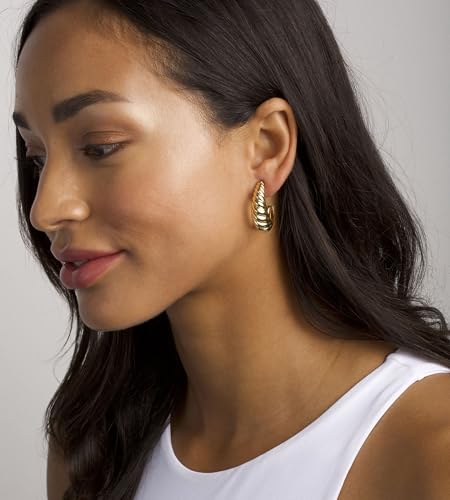Gold Hoop Earrings Set 18 Pairs Hypoallergenic Women
