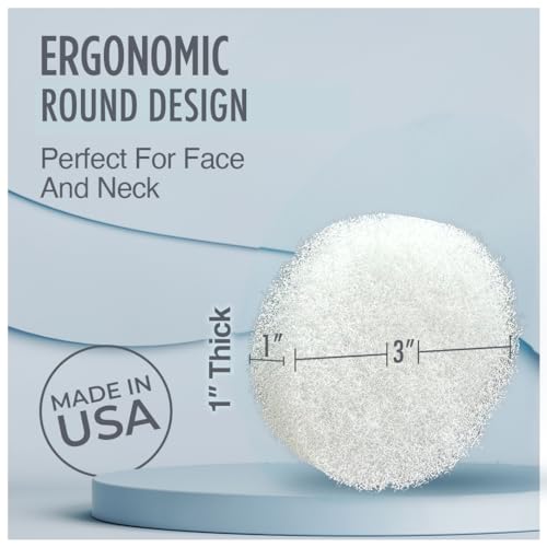HartFelt Round Face Scrubber for Women | Reusable Facial Sponges for Daily Cleansing | Facial Exfoliating Pads for Removing Dead Skin, Dirt & Makeup | Use with Favorite Cream | Made in USA - 25 Count