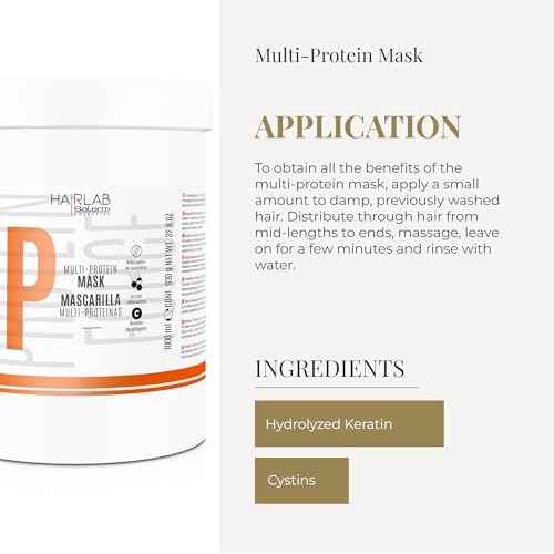 SALERM - Damaged Hair Mask - Multi-Proteins Hair Lab - 1000 ml - Helps Replenish Natural Keratin - Adds Volume and Strength - Paraben-Free