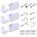 Nose Piercing Kit - 3 Self Piercing Guns with Hypoallergenic Studs & Rings