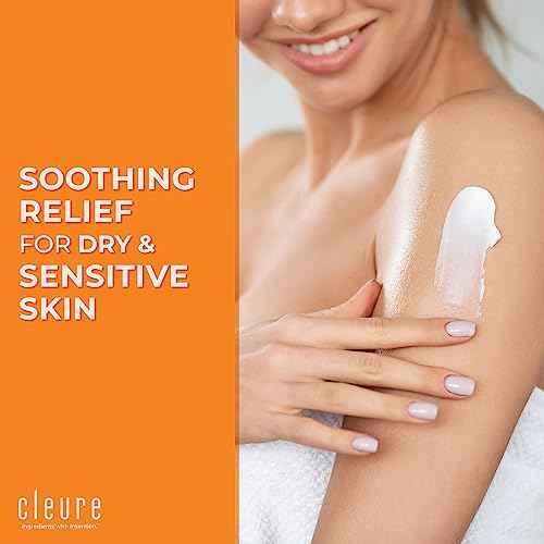 Cleure Body Lotion for Sensitive Skin - Daily Moisturizer with Shea Butter & Vitamin E - Fragrance Free, Gluten Free, Paraben Free (8 oz, Pack of 2)