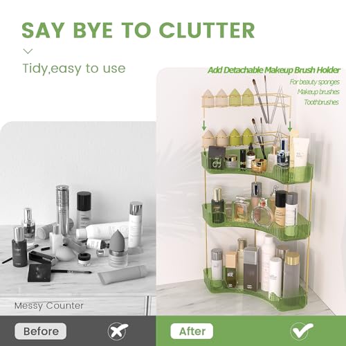 Corner Makeup Organizer 3-Tier Acrylic Bathroom Storage