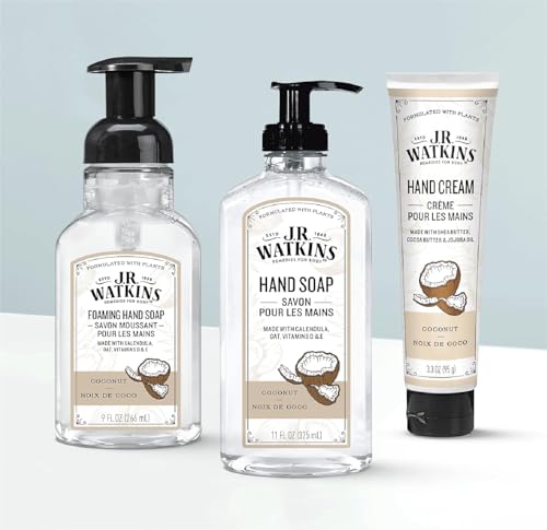 J.R. Watkins Moisturizing Foam Hand Soap Dispenser 3 Pack - Coconut Scent, 9 fl oz
