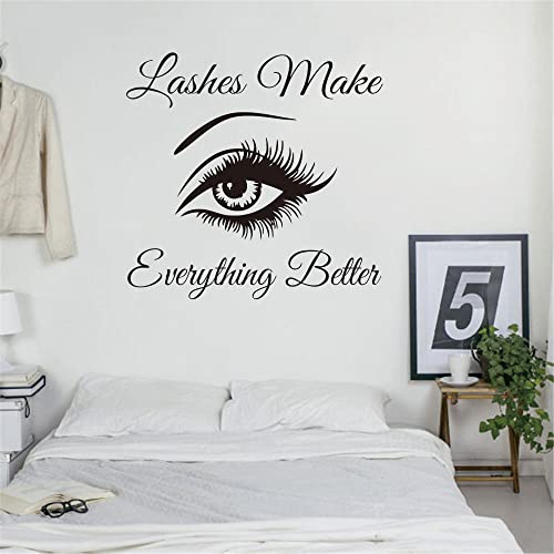 Eye-Catching Lashes Wall Decal | 20" x 19" Removable PVC Sticker