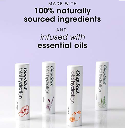 ChapStick Total Hydration Essential Oils Peace Lip Balm, Rosemary + Peppermint Lip Balm Tube, Lip Care - 0.12 Oz