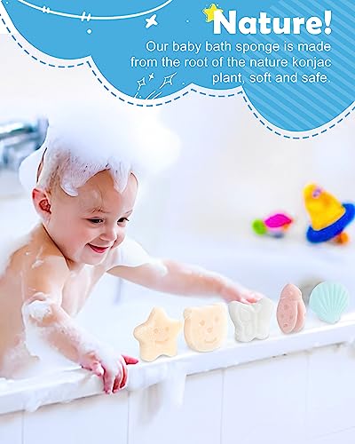 MoHern Konjac Baby Sponge Set, 5Pc Natural Plant-Based
