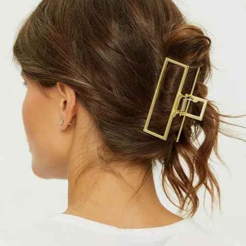 8 Pieces Metal Hair Claw Clips Set, Includes 3 Inches Large Size Hair Catch Barrette Jaw Clamp and 1.6 Inches Small Half Bun Hairpins for Women, Hair Accessories