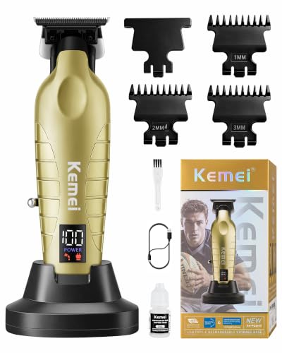KEMEI Gold Cordless Hair & Beard Trimmer for Men - Professional Grooming