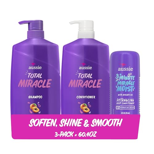 Aussie Total Miracle Hair Care Bundle | Shampoo, Conditioner & Deep Treatment