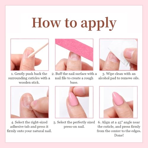 Short Almond Press-On Nails – Pink & White Stripe Artificial Nails Theme