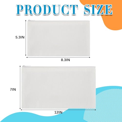 Sanwuta 20 Pcs Cotton Makeup Bags for Tie Dying Items Things to Tie Dye Blank Pure Cotton Pencil Case Cosmetic Bags for Large Groups Dye Party Project(12.5X 7'')
