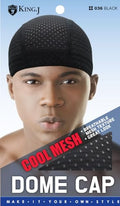 Qfitt Spandex Cool Mesh Dome Cap for Men - Black Breathable Wave Cap