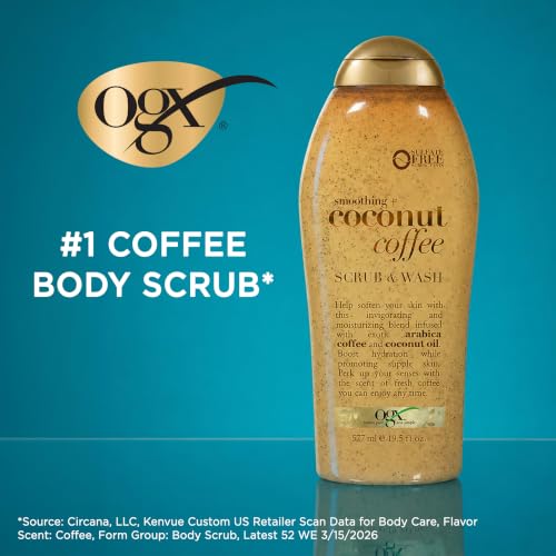 OGX Coconut Coffee Exfoliating Body Scrub – Hydrating & Moisturizing