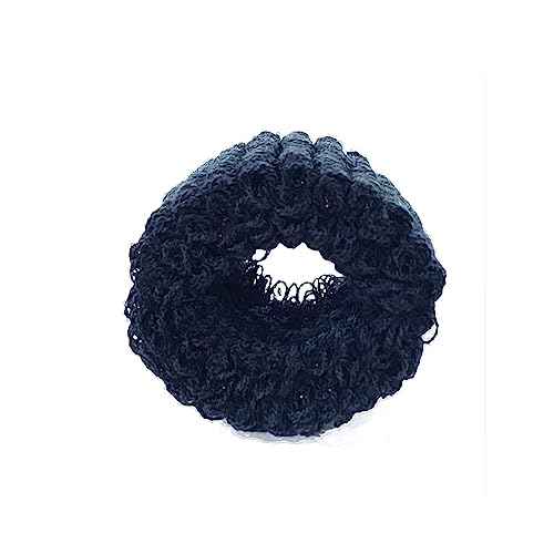 12 PACK Bulk Large Soft Thick Towelling Hair Ponios Bobbles Ponytail Bands Hair Donut Ties (Black)