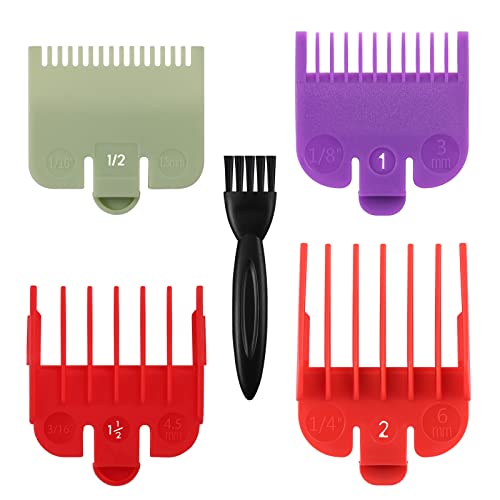 Professional Hair Clipper Guard Set for Wahl & More - 4 Color-Coded Attachments