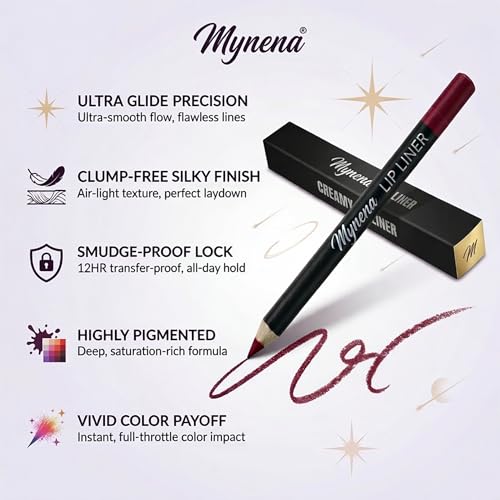 Mynena Orange Red Matte Lip Liner - 12-Hour Waterproof