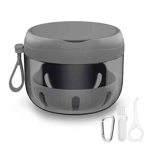 Denture Bath Box Cup, Leak Proof Denture Cup Kit Portable Retainer Case for Travel, Denture Case Cleaning Care for Dentures Aligner Mouth Guard with Denture Brush,Strainer, Removal Tool and Mirror