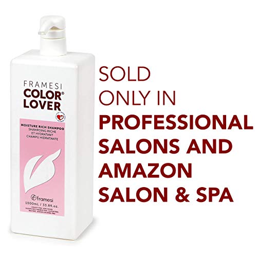 Framesi Color Lover Moisture Rich Shampoo, Sulfate Free Shampoo with Quinoa and Aloe Vera, Color Treated Hair