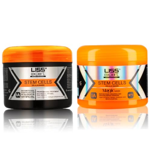 Liss Expert Stem Cells Hair Smoothing Treatment & Magic Mask Set - 2 Pack (8.45 oz each) for Repair & Nourishment
