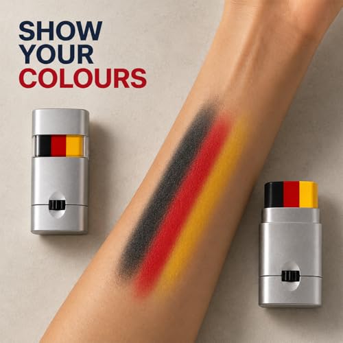 Black Red Yellow Face Paint Stick - Sports Makeup for Football & Baseball