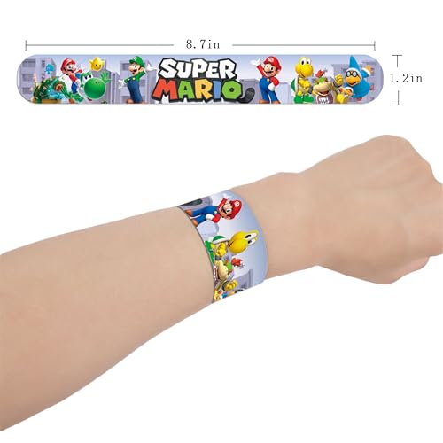 24Pcs Mario Galaxy Slap Bracelets Set - Super Bros Party Favors