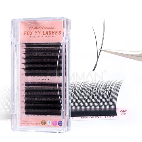 DAMMAN Slant Flying YY Lashes 0.07 Mix 9-14mm Fox Eyes