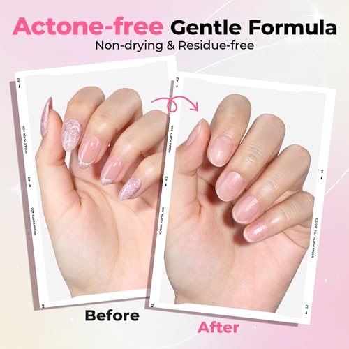 Luckyfairy Gentle Press-On Nail Glue Remover 20ml with Cuticle Pusher