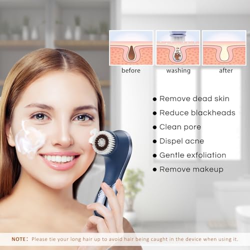 Facial Cleansing Brush Electric Spin Exfoliator IPX7 Waterproof