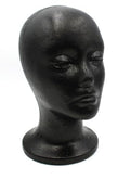 Styrofoam Wig Head Mannequin 10" Black