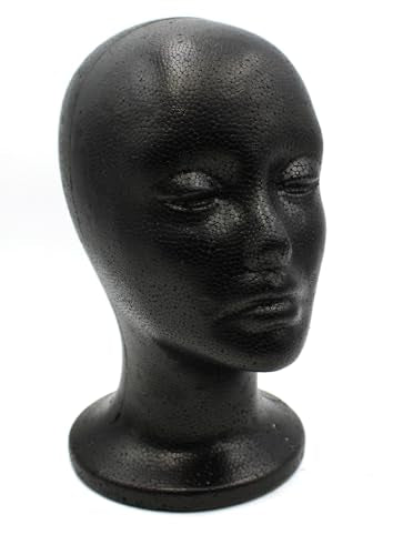 Styrofoam Wig Head Mannequin 10" Black