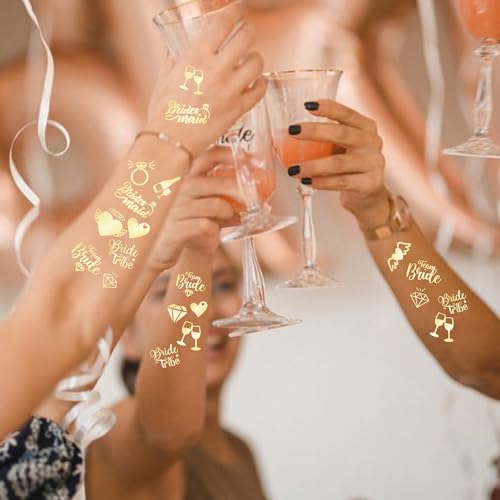 Bride's Babes Gold Foil Temporary Tattoos - 3 Sheets
