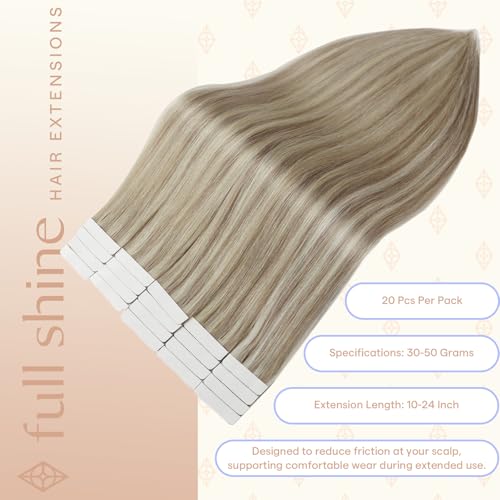 Fshine Tape in Hair Extensions Dirty Blonde 18 Inch