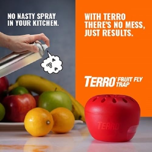 TERRO T2512 Ready-to-Use Indoor Fruit Fly Killer and Trap with Built in Window - 12 Traps + 540 day Lure Supply