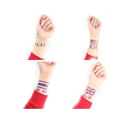 10 Sheets Lebanon Flag Tattoos Stickers 40 Pcs Waterproof Sweat Sports National Flag Removable Fake Tattoos