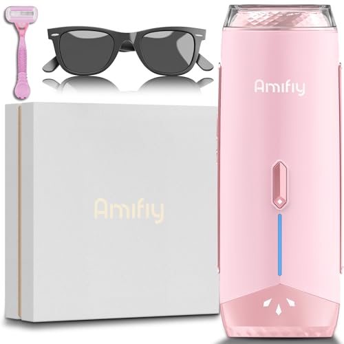 Amifiy Ice Cooling IPL Hair Removal Device Painless for Face & Body, No Skin Tone Sensor, 3 Levels & 2 Modes