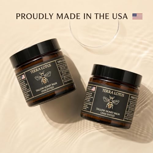 Terra Lotus Grass-Fed Beef Tallow Balm with Raw Honey 2oz