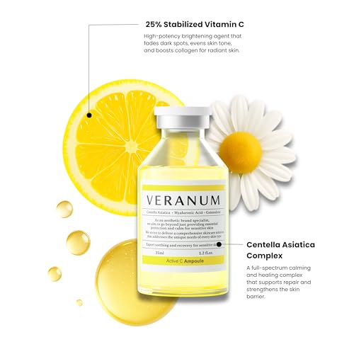 Active C Ampoule ? 25% Stabilized Vitamin C Brightening & Firming Serum with Triple Collagen, Centella EV & Peptides ? Non-Irritating Korean Skincare for Radiant, Even-Tone Skin ? 1.2 fl oz