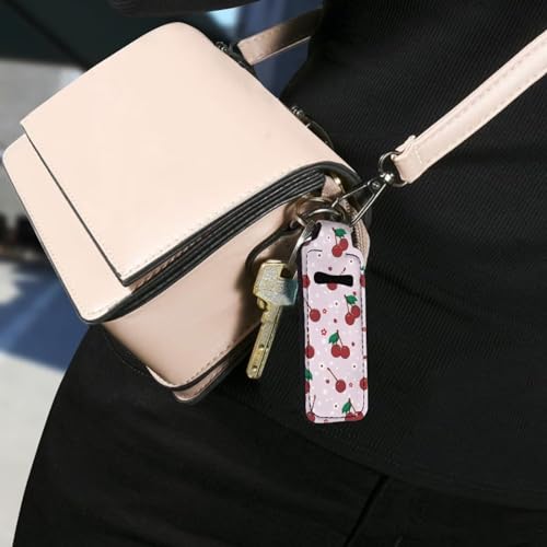 Neoprene Lipstick Holder Keychain for Lip Balm
