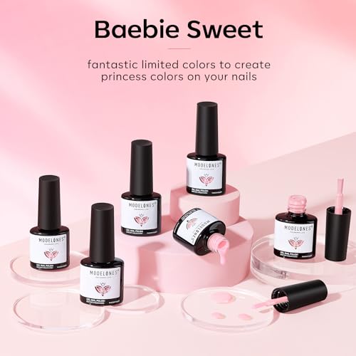 modelones Pink Gel Nail Polish, 1 PCS 15 ML Light Pink Color Gel Nail Polish Soak Off Baby Pink LGBT Gel Polish Nail Art Starter for Women Girls Salon DIY Home Summer Gel Manicure Gift