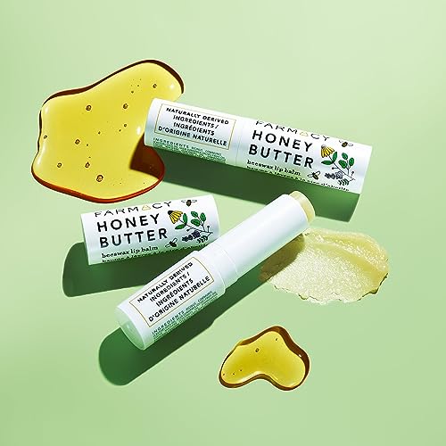 Farmacy Beeswax Lip Balm - Honey Butter Moisturizing Lip Care Enriched with Cupua?u & Cocoa Butters, Proprietary Honey Blend and Vitamin E to Nourish, Soften & Heal (3.4g)