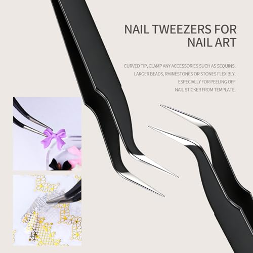 Fandamei 10PC Nail Art Kit with Striping Tape, Stickers & Brushes