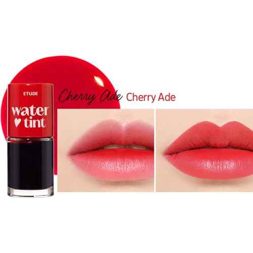 ETUDE Dear Darling Water Tint - Cherry Ade (9g) | Vivid Color Lip Stain with Moisturizing Weightless & Non-sticky Finish Lip Stain | Smudge-proof Lip Tint | Korean Makeup, Kbeauty