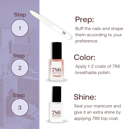 786 Cosmetics Breathable Nail Polish - Vegan Nail Polish, Cruelty-Free, Healthy, Halal Nail Polish, Fast-Drying Nail Polish (Toulouse)