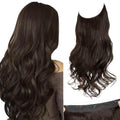 SARLA Invisible Wire Hair Extensions 14 Inch Dark Brown