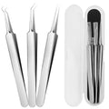 Blackhead Tweezers Set - 3 Pimple Extractor Tools Kit for Acne Blackheads - Variation of THIS listing 1 Pack of 3