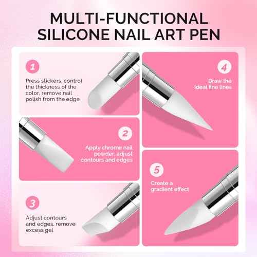 MelodySusie 5 Pcs Nail Art Sculpture Pen Acrylic Dual Tipped Brushes for Resin Nail Art Tools for Design Foil Carving Drawing Effect Shaping
